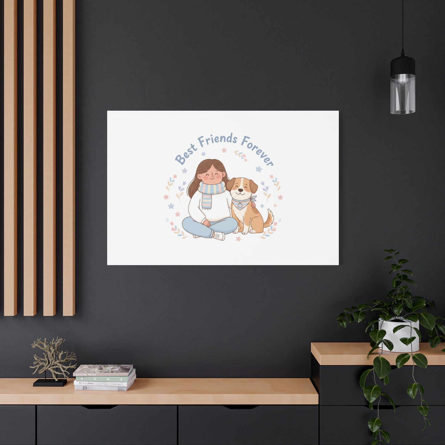 Best Friends Forever Canvas | Pet Owner Matching, Paw Print Art