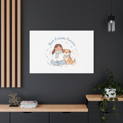Best Friends Forever Canvas | Pet Owner Matching, Paw Print Art