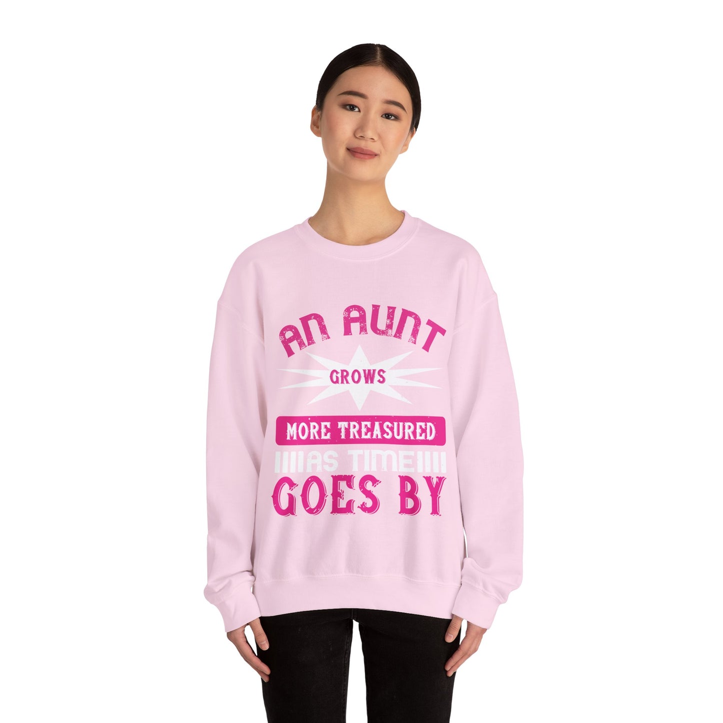 An aunt grows more treasured as time goes by-01 — Unisex Heavy Blend Crewneck (G18000)