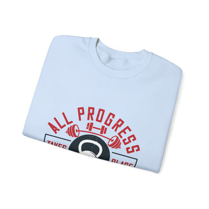 All progress takes place outside the comfort zone-01 — Unisex Heavy Blend Crewneck (G18000)