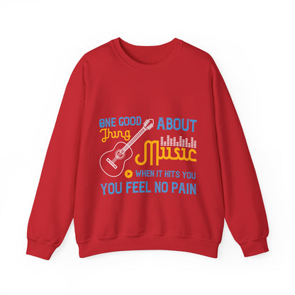 One good thing about music, when it hits you, you feel no pain-01 — Unisex Heavy Blend Crewneck (G18000)