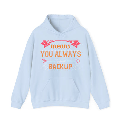 Being sisters means you always have backup 4 design (2) — Unisex Heavy Blend Hoodie (G18500)