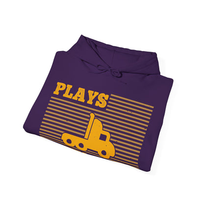 Still Plays With Trucks (2) — Unisex Heavy Blend Hoodie (G18500)