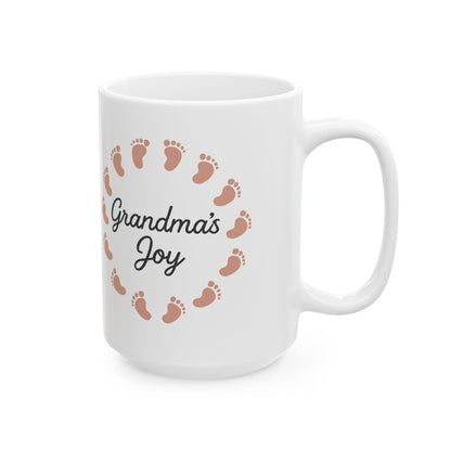 Grandma's Journey Ceramic Mug - Heartwarming Gift for Grandma, Footprint Design, Coffee Cup, Family Memories, [...]
