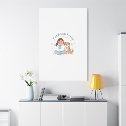 Best Friends Forever Canvas | Pet Owner Matching, Paw Print Art