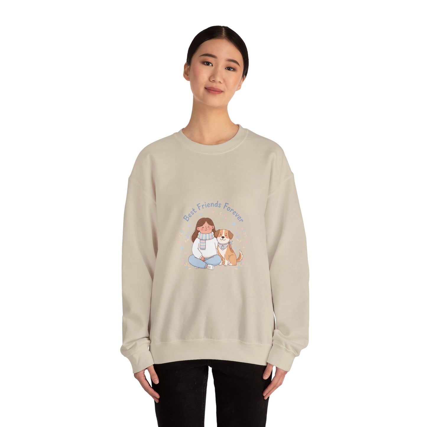 Best Friends Forever Crewneck Sweatshirt | pet owner matching, paw print design