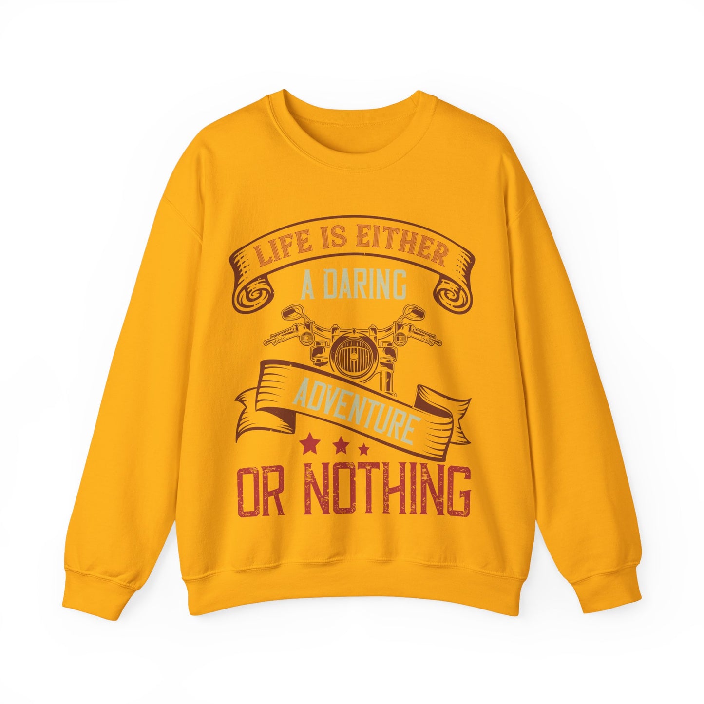 life is either a daring adventure or nothing-01 — Unisex Heavy Blend Crewneck (G18000)