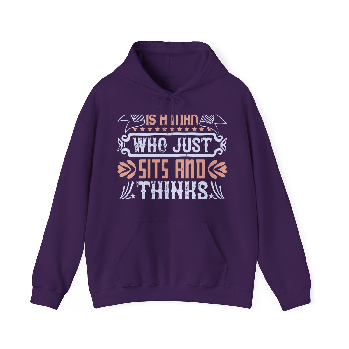 A conservative is a man who just sits and thinks, mostly sits-01 — Unisex Heavy Blend Hoodie (G18500)