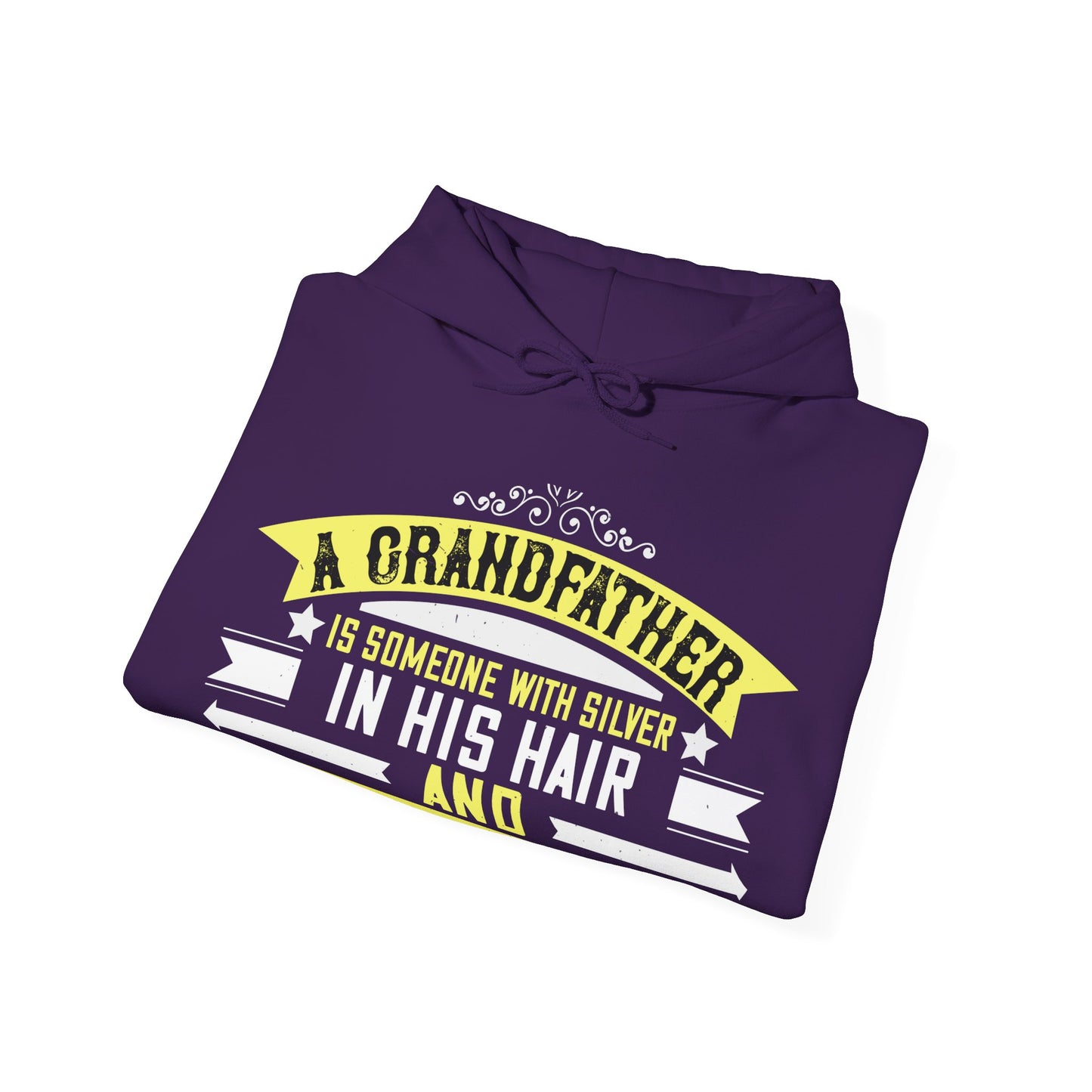 A grandfather is someone with silver-01 — Unisex Heavy Blend Hoodie (G18500)