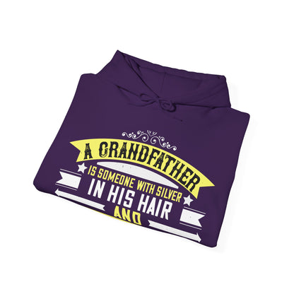A grandfather is someone with silver-01 — Unisex Heavy Blend Hoodie (G18500)