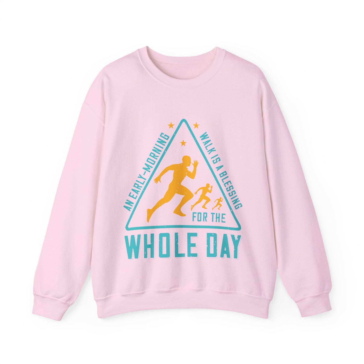 An early-morning walk is a blessing for the whole day-01 — Unisex Heavy Blend Crewneck (G18000)