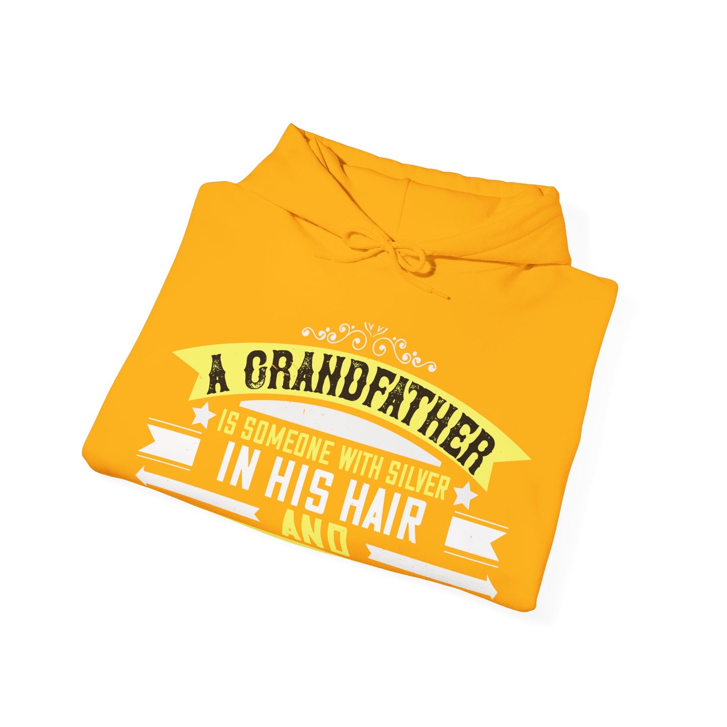 A grandfather is someone with silver-01 — Unisex Heavy Blend Hoodie (G18500)
