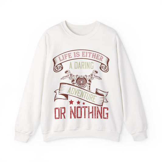 life is either a daring adventure or nothing-01 — Unisex Heavy Blend Crewneck (G18000)