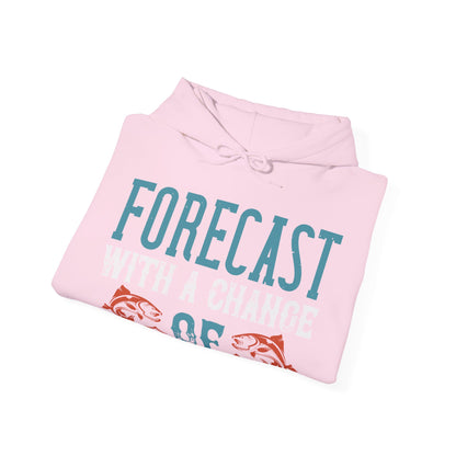 WEEKEND FORECAST WITH A CHANGE OF FISHING-01 — Unisex Heavy Blend Hoodie (G18500)