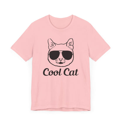 Cool Cat T-shirt, Cat Lover Tshirt, Animal Shirt, Unisex Shirt, Crewneck Shirt, Short Sleeve Tee, Gift for Him, Gift for Her