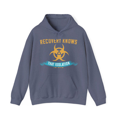 Anyone in recovery knows that isolation is the biggest enemy-01 — Unisex Heavy Blend Hoodie (G18500)