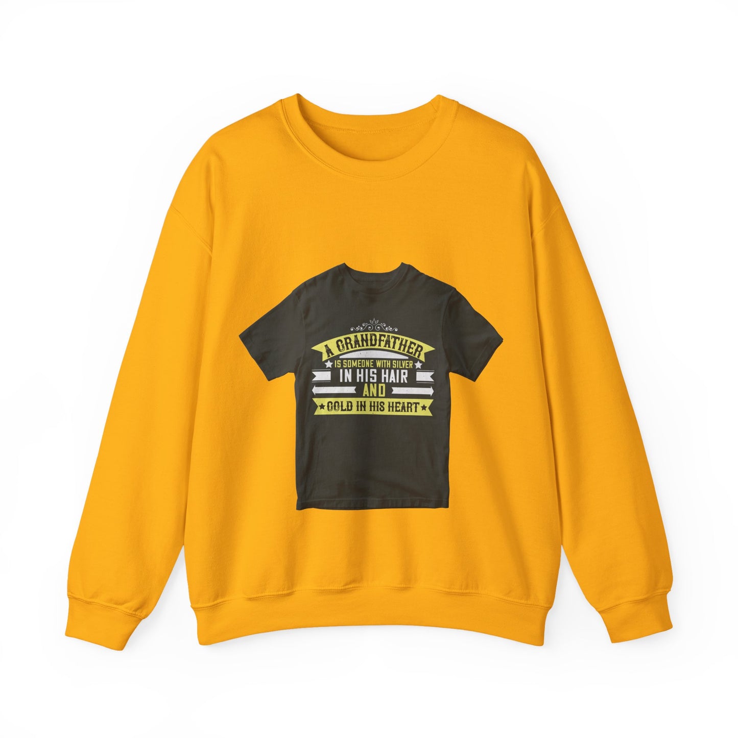 A grandfather is someone with silver-02 — Unisex Heavy Blend Crewneck (G18000)