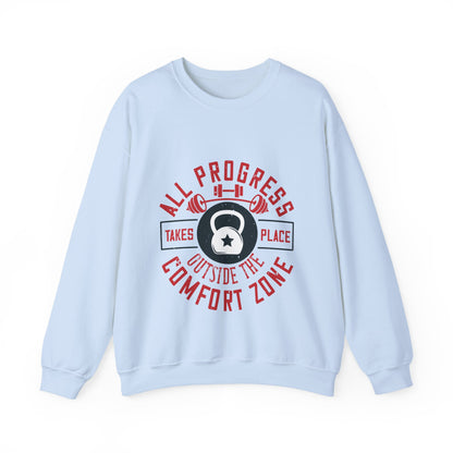 All progress takes place outside the comfort zone-01 — Unisex Heavy Blend Crewneck (G18000)