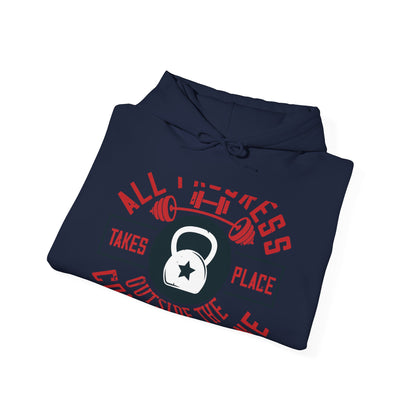 All progress takes place outside the comfort zone-01 — Unisex Heavy Blend Hoodie (G18500)