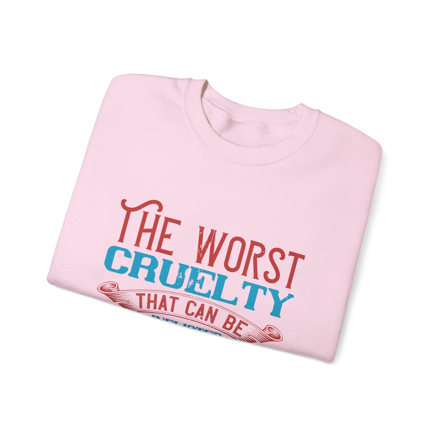 The worst cruelty that can be inflicted on a human being is isolation-01 — Unisex Heavy Blend Crewneck (G18000)