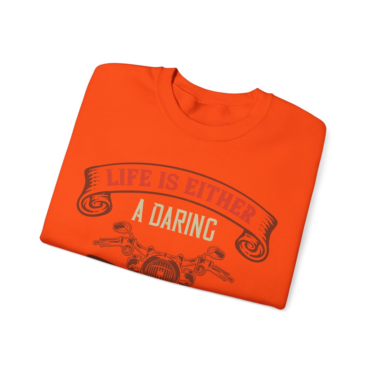 life is either a daring adventure or nothing-01 — Unisex Heavy Blend Crewneck (G18000)