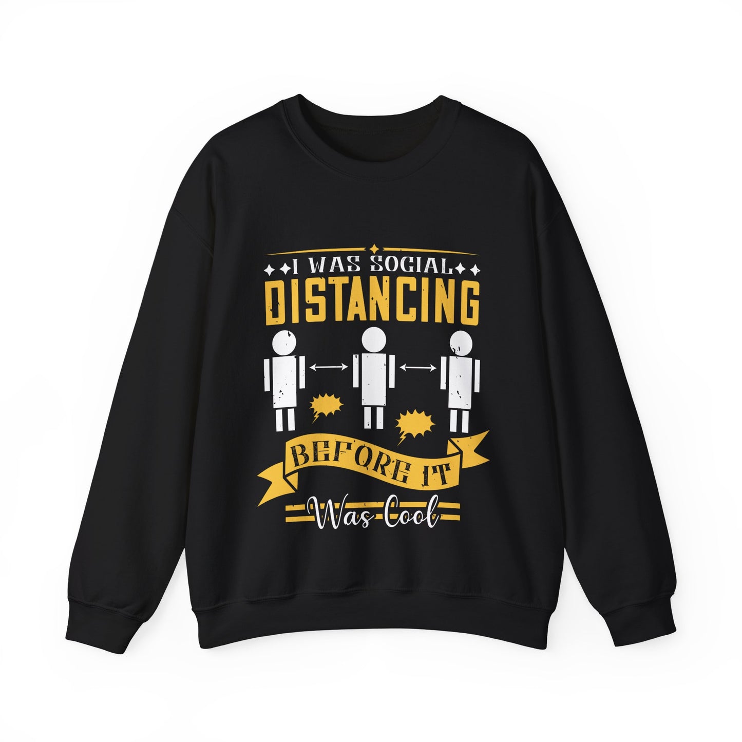 I was social distancing before it was coo-01 — Unisex Heavy Blend Crewneck (G18000)