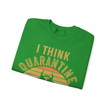 i think quarantine is spelled camping-01 — Unisex Heavy Blend Crewneck (G18000)