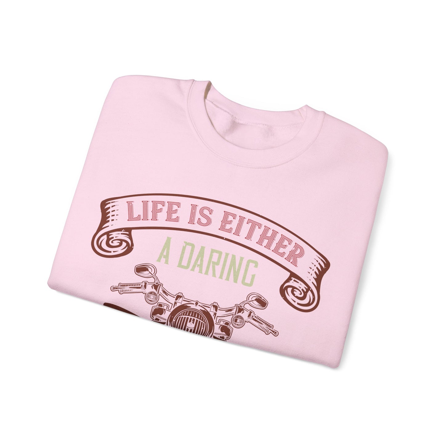 life is either a daring adventure or nothing-01 — Unisex Heavy Blend Crewneck (G18000)