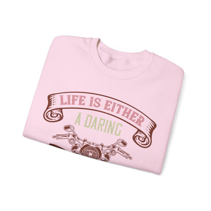 life is either a daring adventure or nothing-01 — Unisex Heavy Blend Crewneck (G18000)
