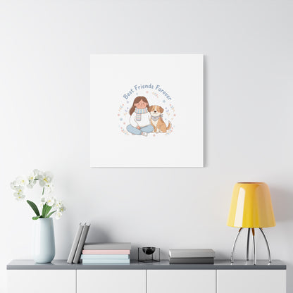 Best Friends Forever Canvas | Pet Owner Matching, Paw Print Art