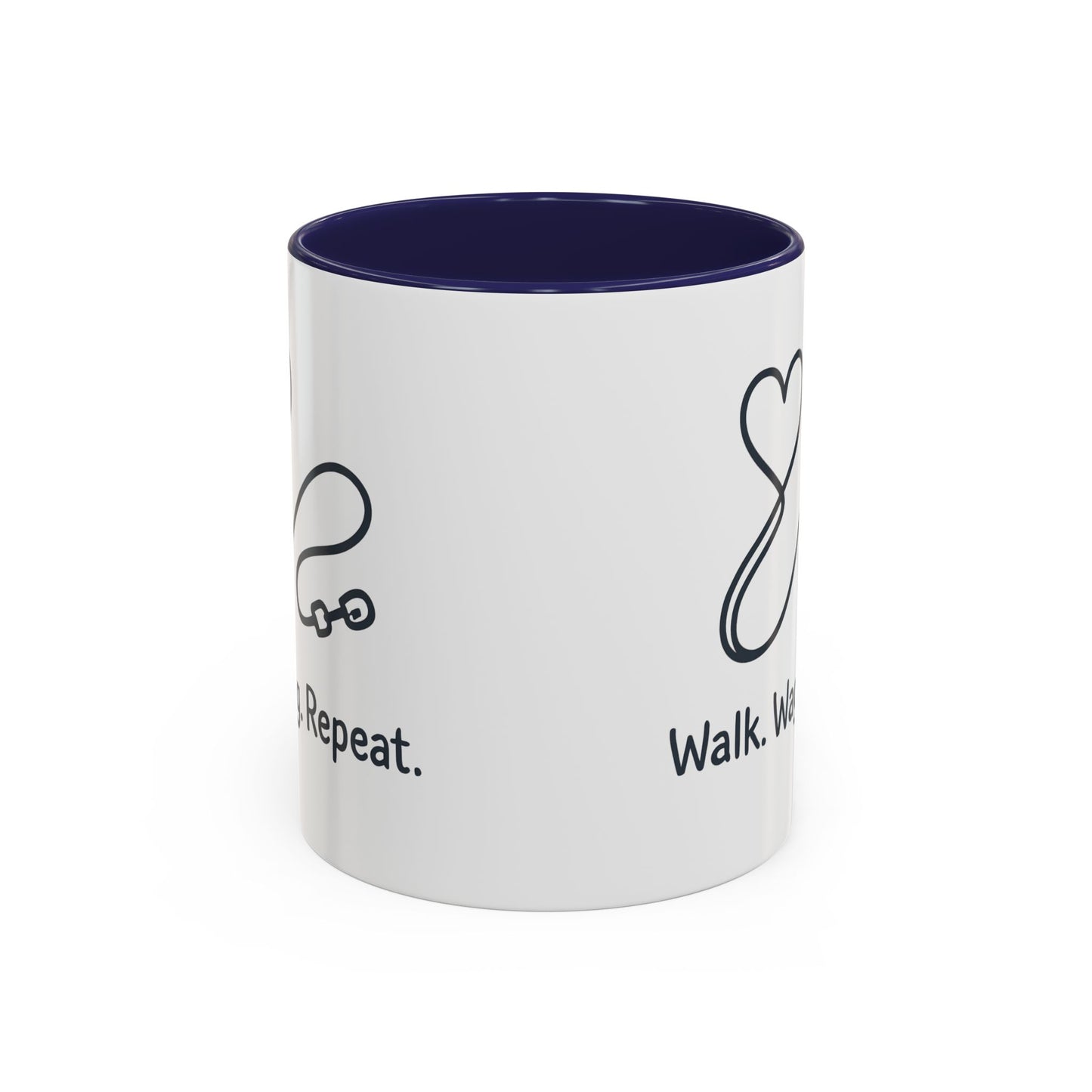 Dog Lover's Accent Coffee Mug - Walk Wag Repeat, Pet Owner Gift, Cute Dog Mug, Animal Lover Cup, Cozy Dog Mom Coffee
