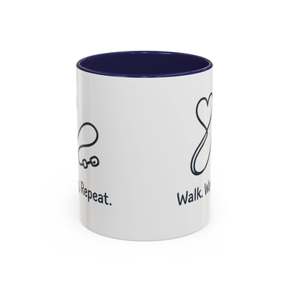 Dog Lover's Accent Coffee Mug - Walk Wag Repeat, Pet Owner Gift, Cute Dog Mug, Animal Lover Cup, Cozy Dog Mom Coffee