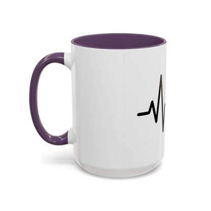 Stock Market Heartbeat Accent Coffee Mug (11, 15oz), Financial Market Trader Gift, Wall Street Investor Mug, Stock Market