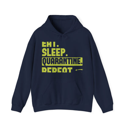 eat sleep quarantine repeat-01 — Unisex Heavy Blend Hoodie (G18500)