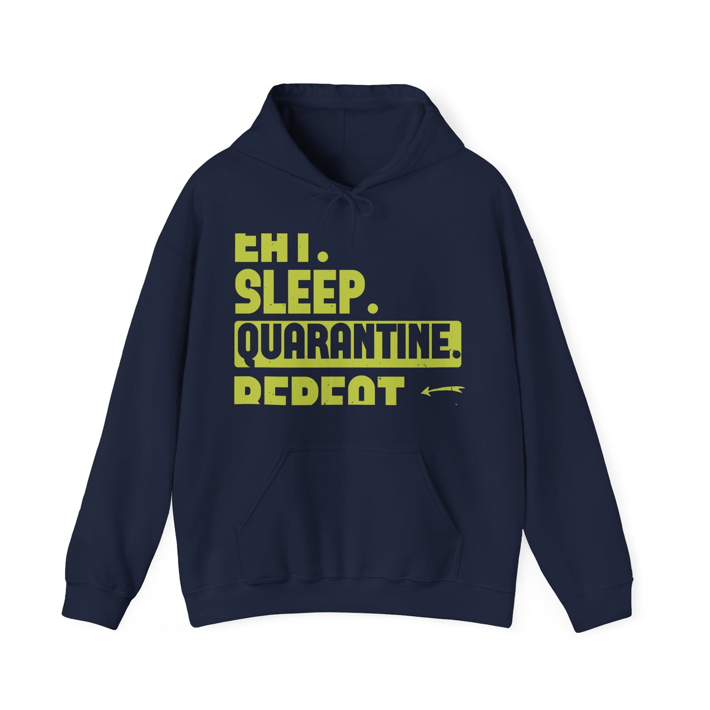 eat sleep quarantine repeat-01 — Unisex Heavy Blend Hoodie (G18500)