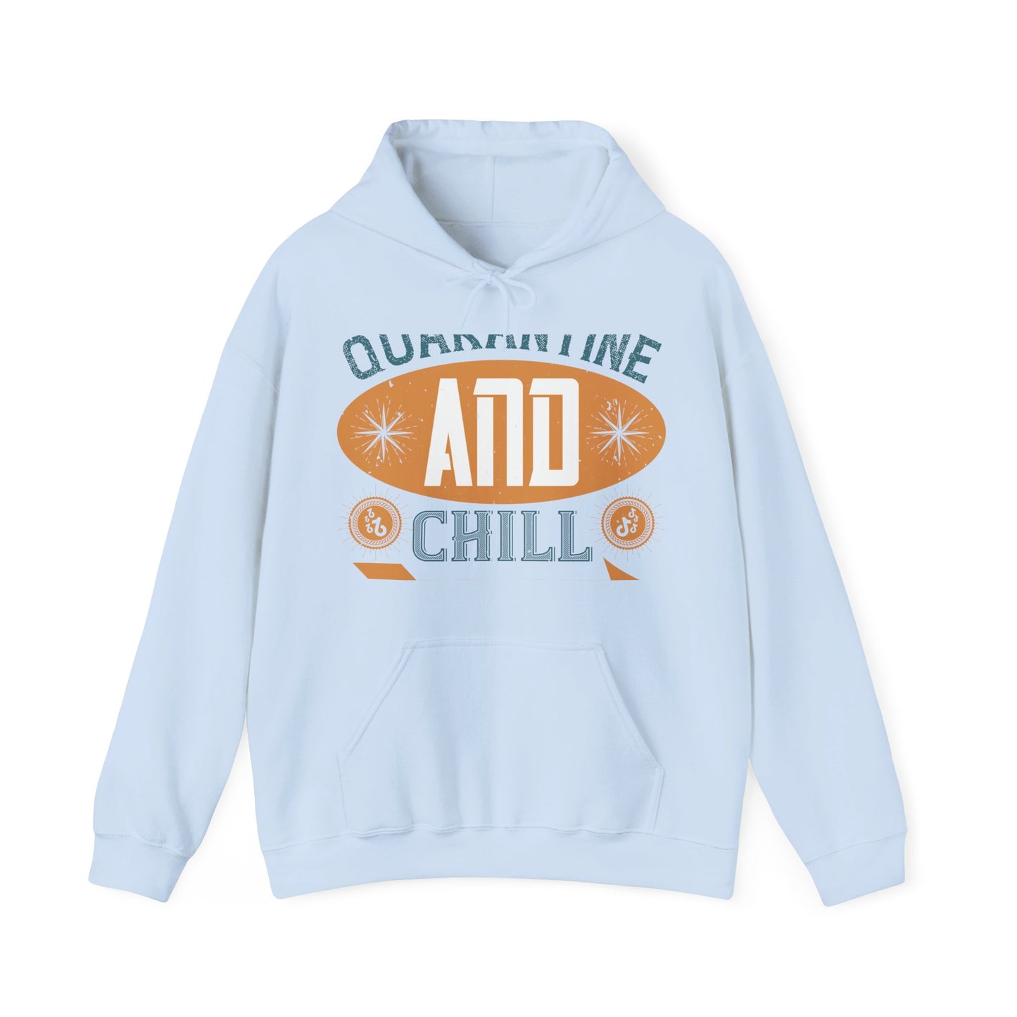 quarantine and chill-011 — Unisex Heavy Blend Hoodie (G18500)