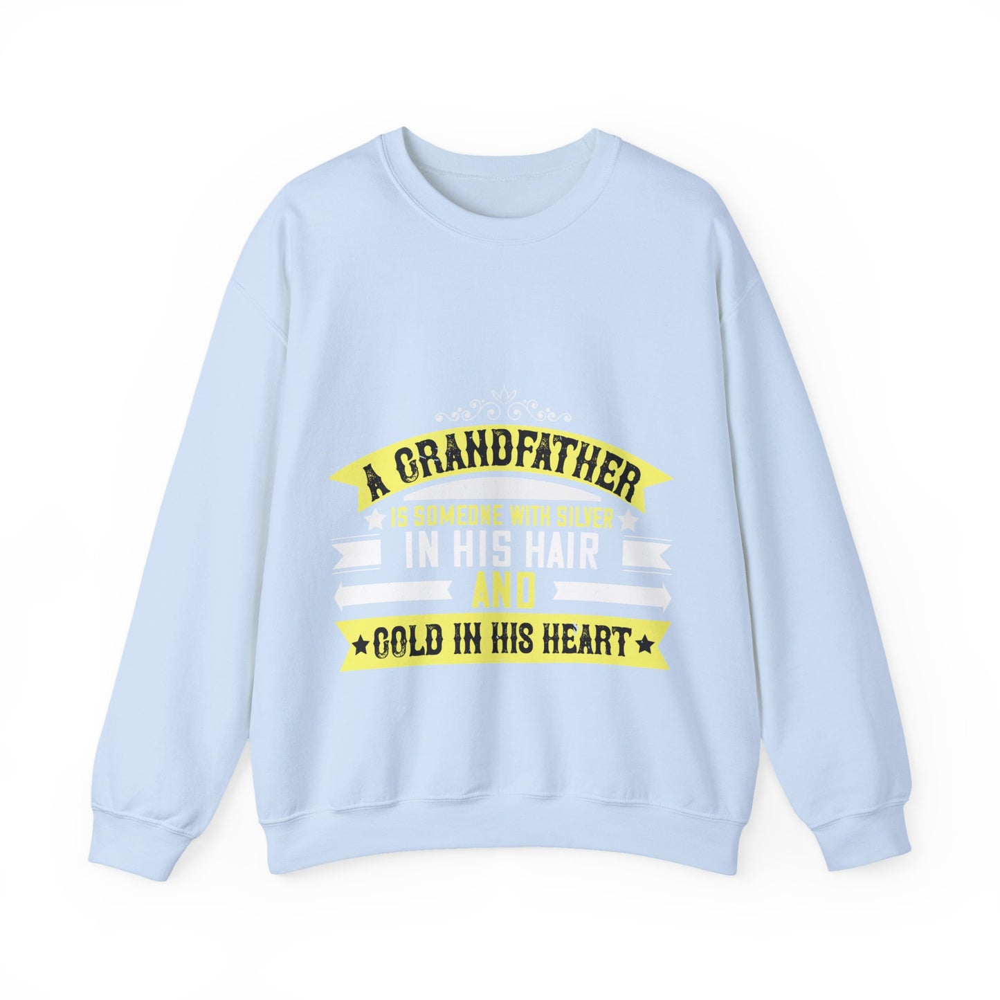A grandfather is someone with silver-01 — Unisex Heavy Blend Crewneck (G18000)