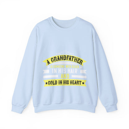 A grandfather is someone with silver-01 — Unisex Heavy Blend Crewneck (G18000)