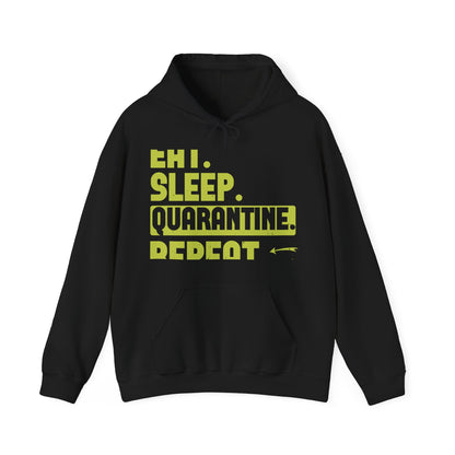 eat sleep quarantine repeat-01 — Unisex Heavy Blend Hoodie (G18500)