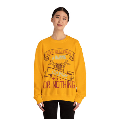 life is either a daring adventure or nothing-01 — Unisex Heavy Blend Crewneck (G18000)