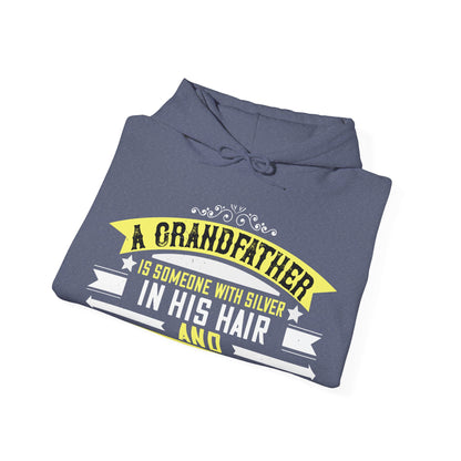 A grandfather is someone with silver-01 — Unisex Heavy Blend Hoodie (G18500)