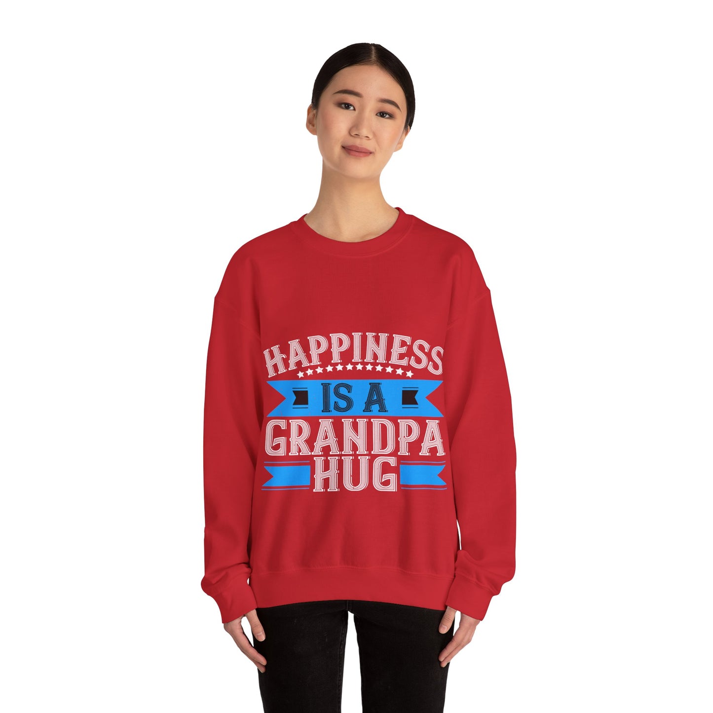 Happiness is a grandpa hug-01 — Unisex Heavy Blend Crewneck (G18000)