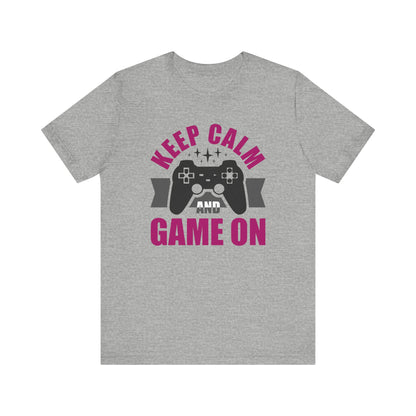 Keep Calm And Game On T-shirt, Keep Calm Tshirt, Gameboy Shirt, Gaming Unisex Shirt, Game Crewneck Shirt, Short Sleeve Tee, Gift for Him