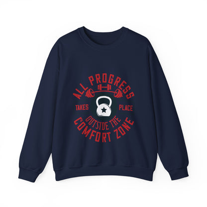 All progress takes place outside the comfort zone-01 — Unisex Heavy Blend Crewneck (G18000)