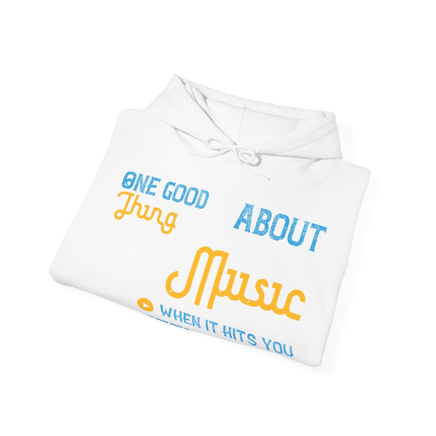One good thing about music, when it hits you, you feel no pain-01 — Unisex Heavy Blend Hoodie (G18500)