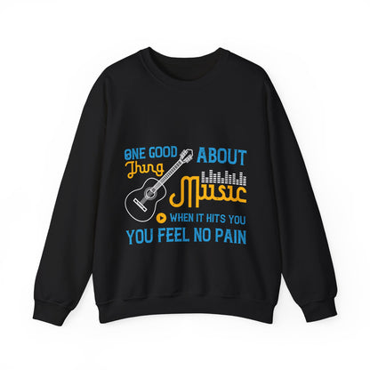 One good thing about music, when it hits you, you feel no pain-01 — Unisex Heavy Blend Crewneck (G18000)