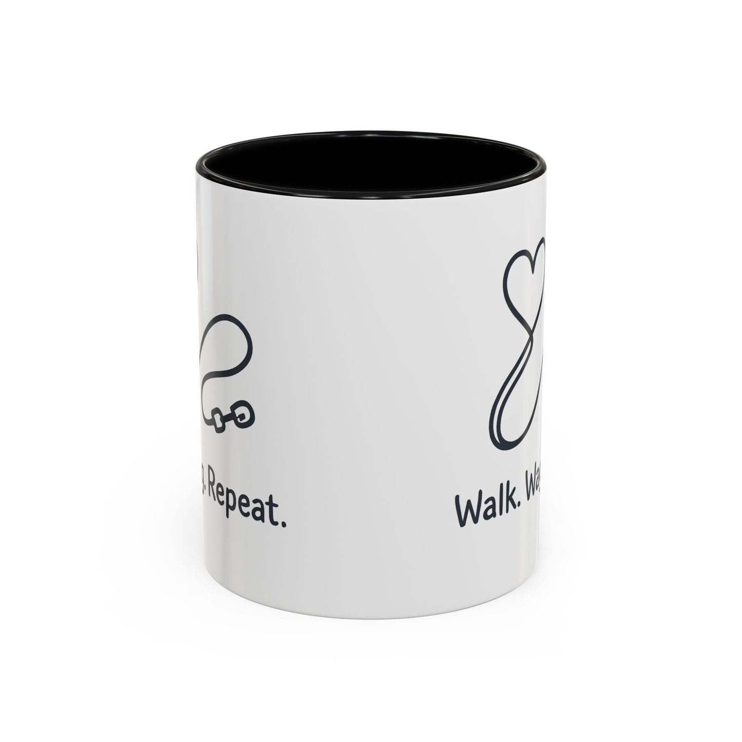 Dog Lover's Accent Coffee Mug - Walk Wag Repeat, Pet Owner Gift, Cute Dog Mug, Animal Lover Cup, Cozy Dog Mom Coffee