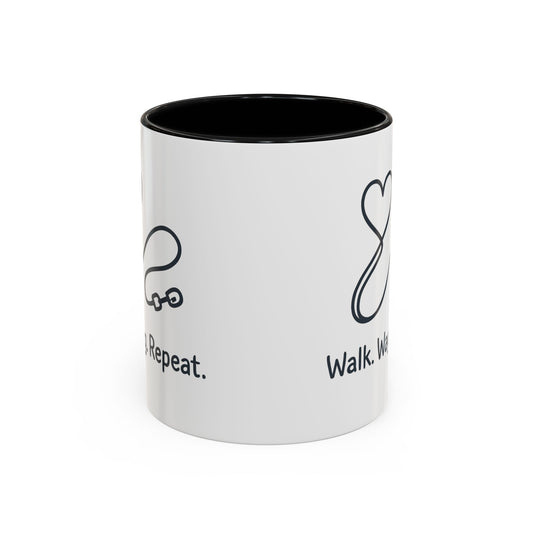 Dog Lover's Accent Coffee Mug - Walk Wag Repeat, Pet Owner Gift, Cute Dog Mug, Animal Lover Cup, Cozy Dog Mom Coffee