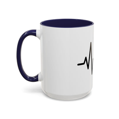 Stock Market Heartbeat Accent Coffee Mug (11, 15oz), Financial Market Trader Gift, Wall Street Investor Mug, Stock Market