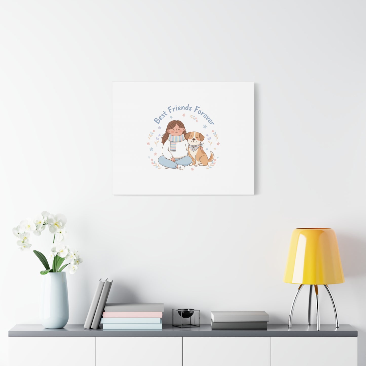 Best Friends Forever Canvas | Pet Owner Matching, Paw Print Art